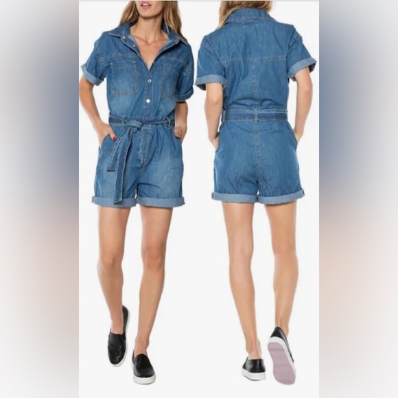 Juicy Couture NWT Denim Barbie Style Romper - Picture 1 of 9